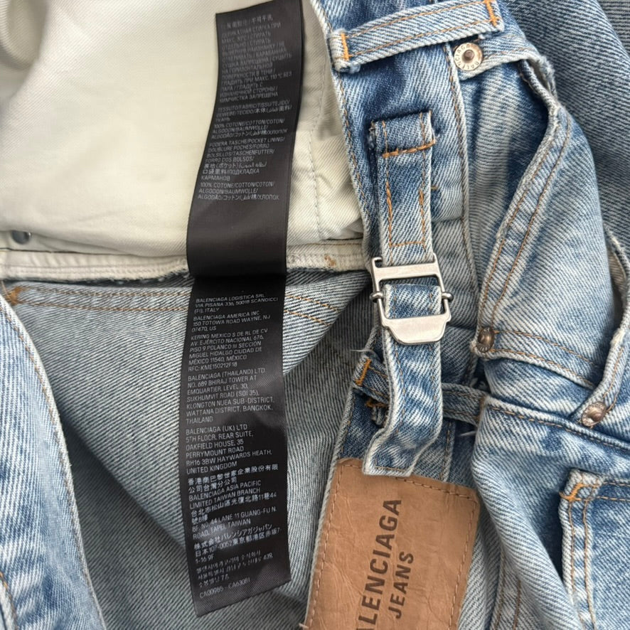 Balenciaga Destroyed Baggy Skater Denim Jeans
