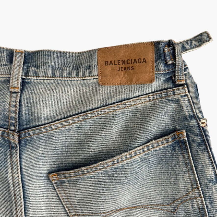 Balenciaga Destroyed Baggy Skater Denim Jeans