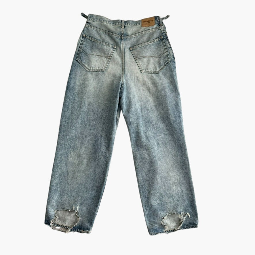 Balenciaga Destroyed Baggy Skater Denim Jeans