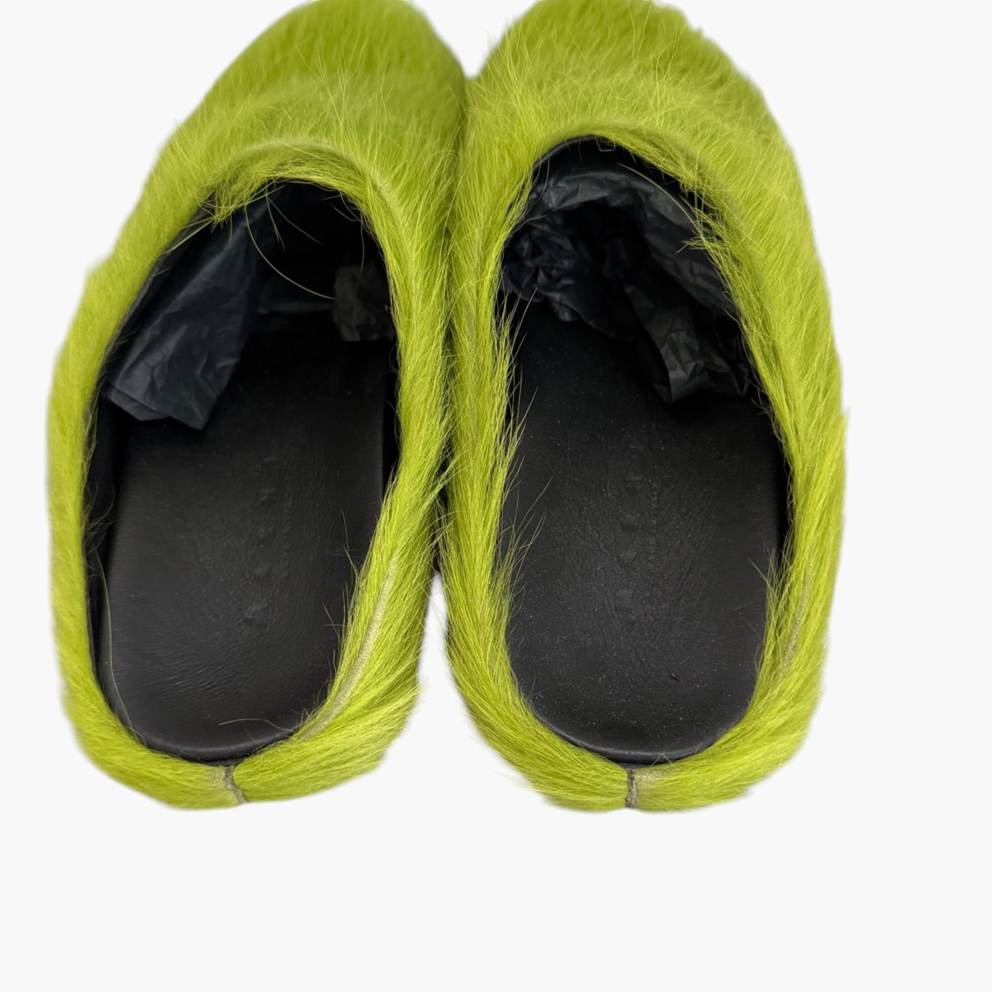 Marni Green Fur Sabot Mule