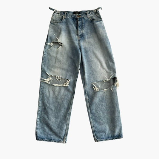 Balenciaga Destroyed Baggy Skater Denim Jeans